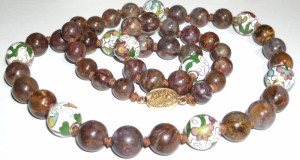 colier antic oriental pietre naturale semipretioase si elemnte cloisonne