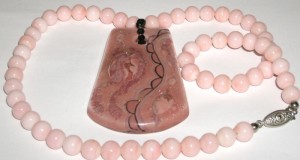 colier perle portelan si pandantivart deco cristal murano,