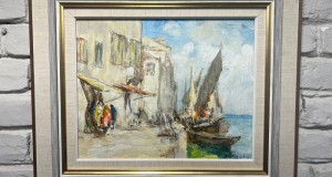 Scenă mediteraneană cu bărci Knut Norman