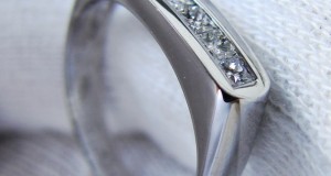 exclusiv designer inel aur ALB 14k cu diamante princess cut