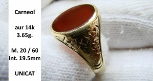 Inel aur 14k cu carneol unicat tip ghiul aur pe degetu mic