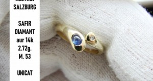 Inel aur 14k inel aur sarpe cu safir si diamant unicat Designer Milo