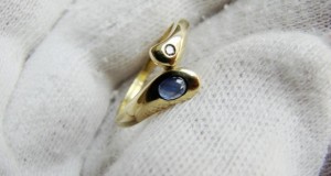 Inel aur 14k inel aur sarpe cu safir si diamant unicat Designer Milo