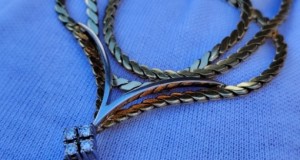 Colier aur evreiesc 14k cu perla naturala de apa sarata si diamante certificat