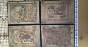Set de 4 mici litografii cu tema religioasă din seria Cartea din Kells