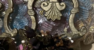 Deosebite 2 aplice vase din bronz pentru apa sfintita-Italia