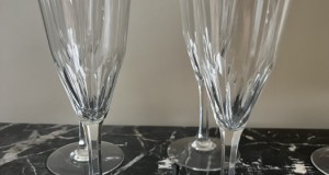 Elegant set 6 pahare pentru șampanie, cristal, Italia
