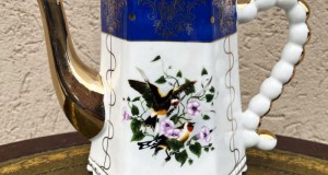 Elegant set cafea pt 6 persoane-flori-pasari-Anglia