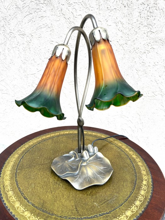 Deosebita lampa metal aurit-abajururi Murano-Franta